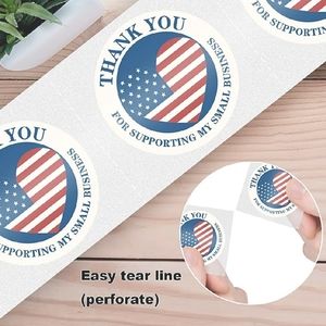 100 ct  1.5" American flag thank you